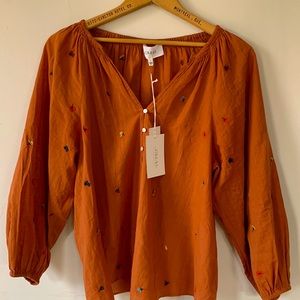 THE GREAT. Derby top with embroidery